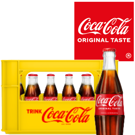 Coca‑Cola 0,33L – Glasmehrwegflasche mit klassischer Cola.